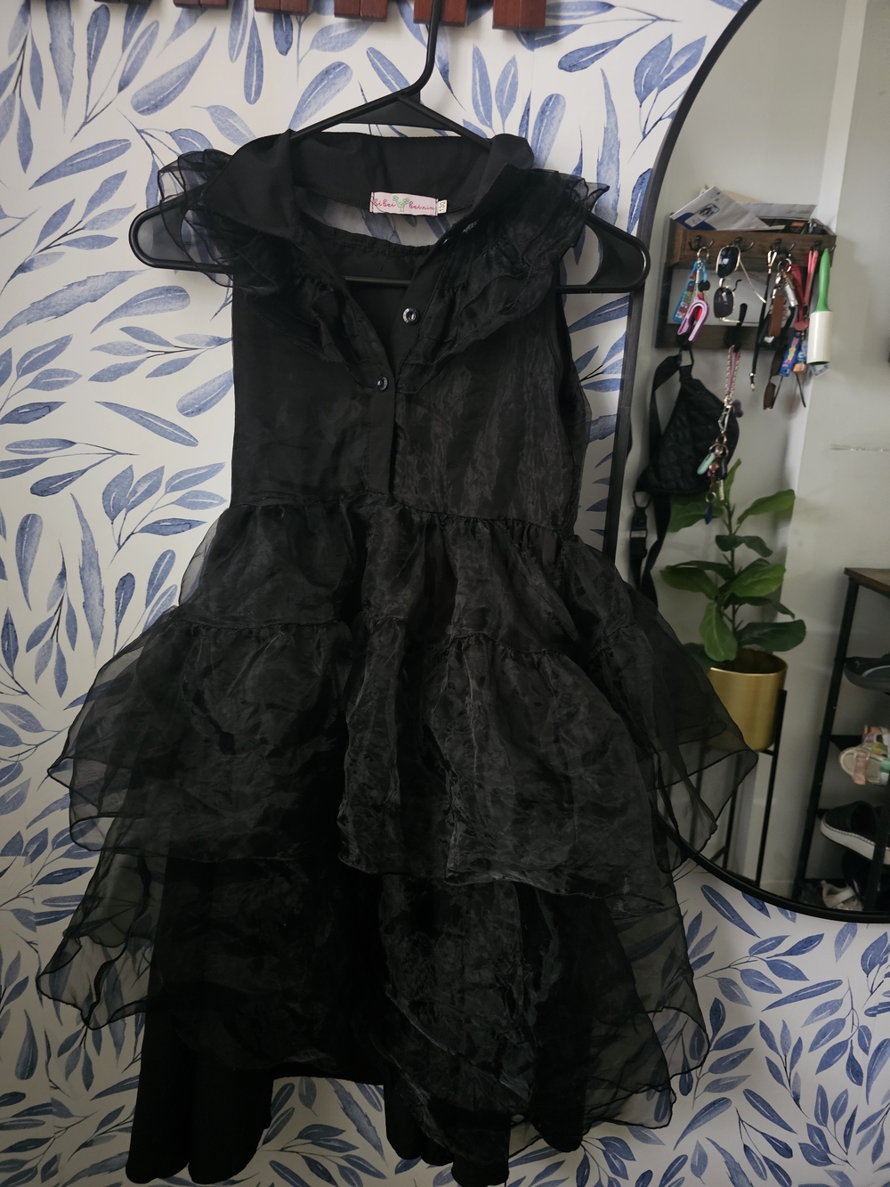 Wednesday Black Ruffled Girls' Dress - Elegant Party Dress